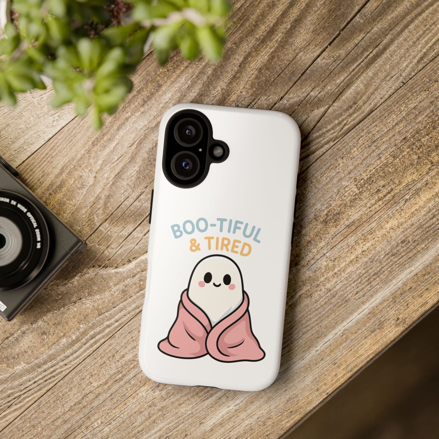 Boo-tiful & Tired Phone Case, Halloween-Themed Design