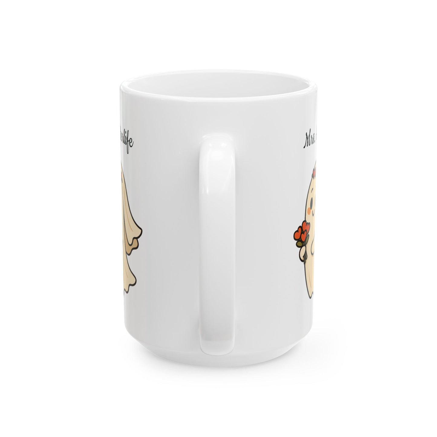 Halloween Ceramic Mug - Mrs. Afterlife, Cute Gift for Couples, Perfect for Coffee Lovers