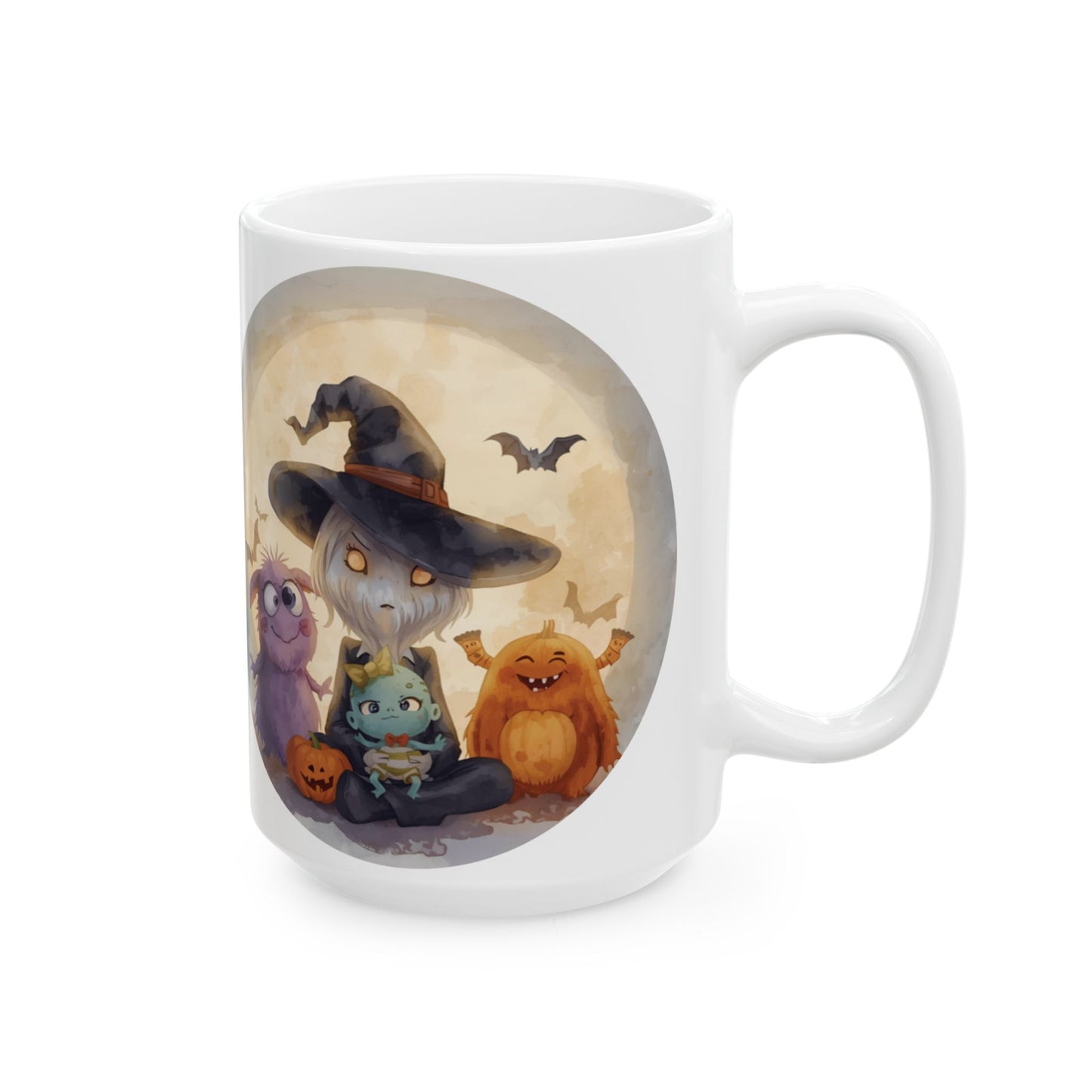 Whimsical Halloween Mug, Cute Monster Design