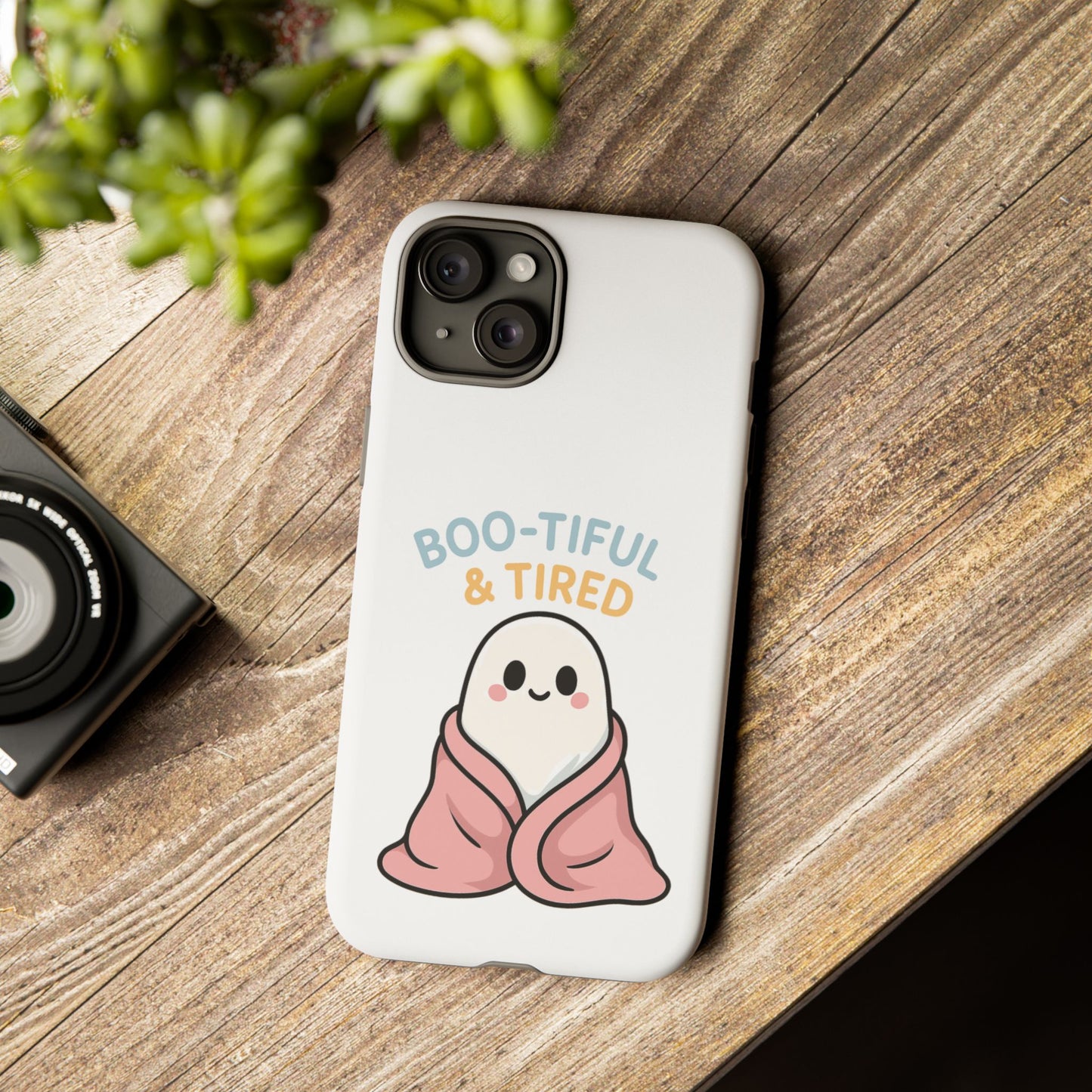 Boo-tiful & Tired Phone Case, Halloween-Themed Design