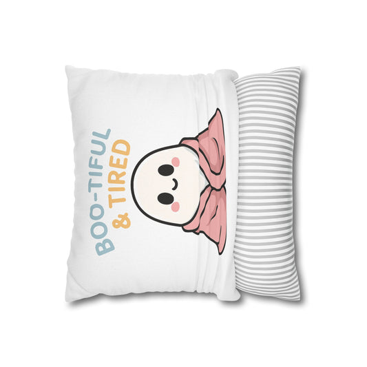 Boo-tiful & Tired Ghost Pillowcase, Halloween Home Decor