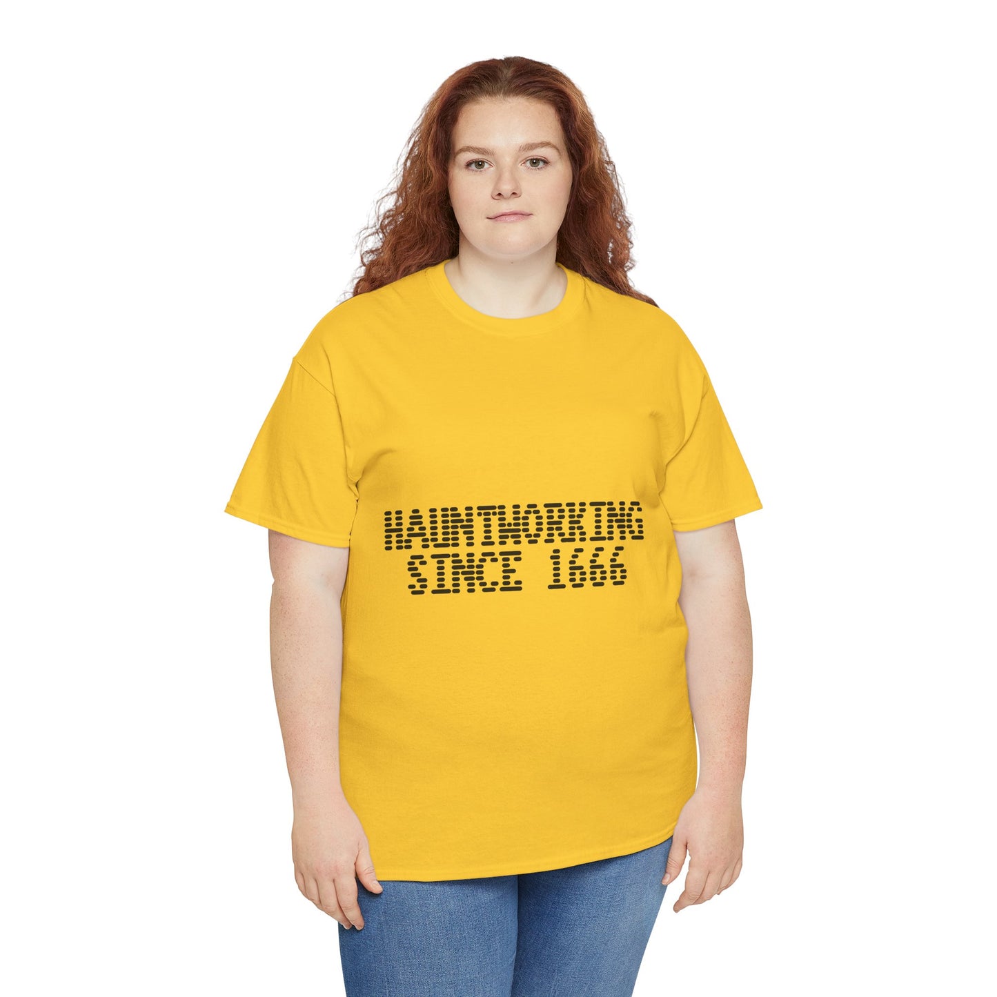 Hauntworking Since 1666-Cotton Tee, Halloween-Themed Tshirt