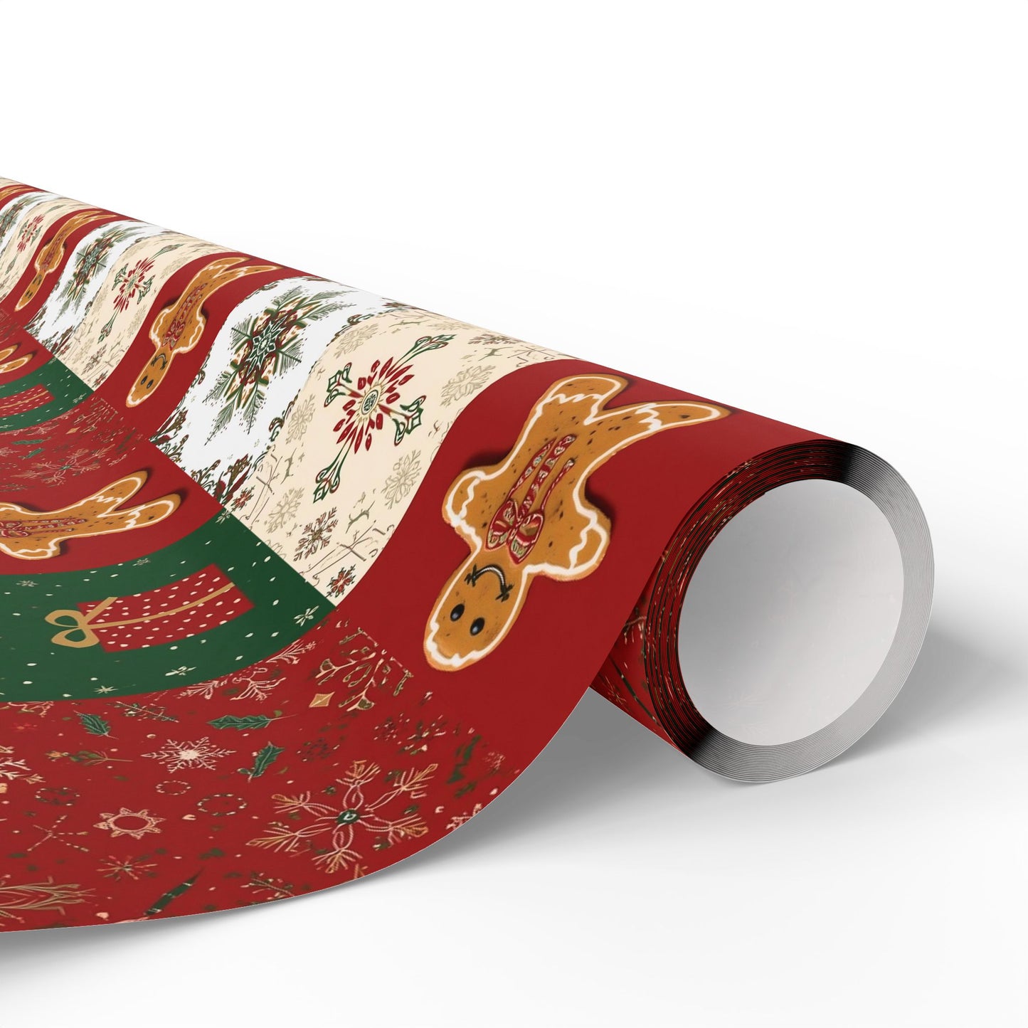 Festive Christmas Wrapping Paper Roll - Gingerbread & Holiday Designs