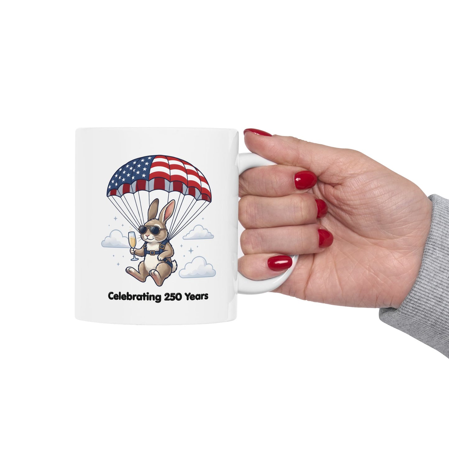 Patriotic Bunny Ceramic Mug