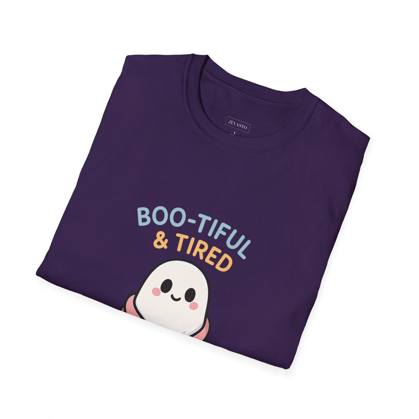 Boo-Tiful & Tired T-Shirt, Halloween-Themed Unisex T-Shirt