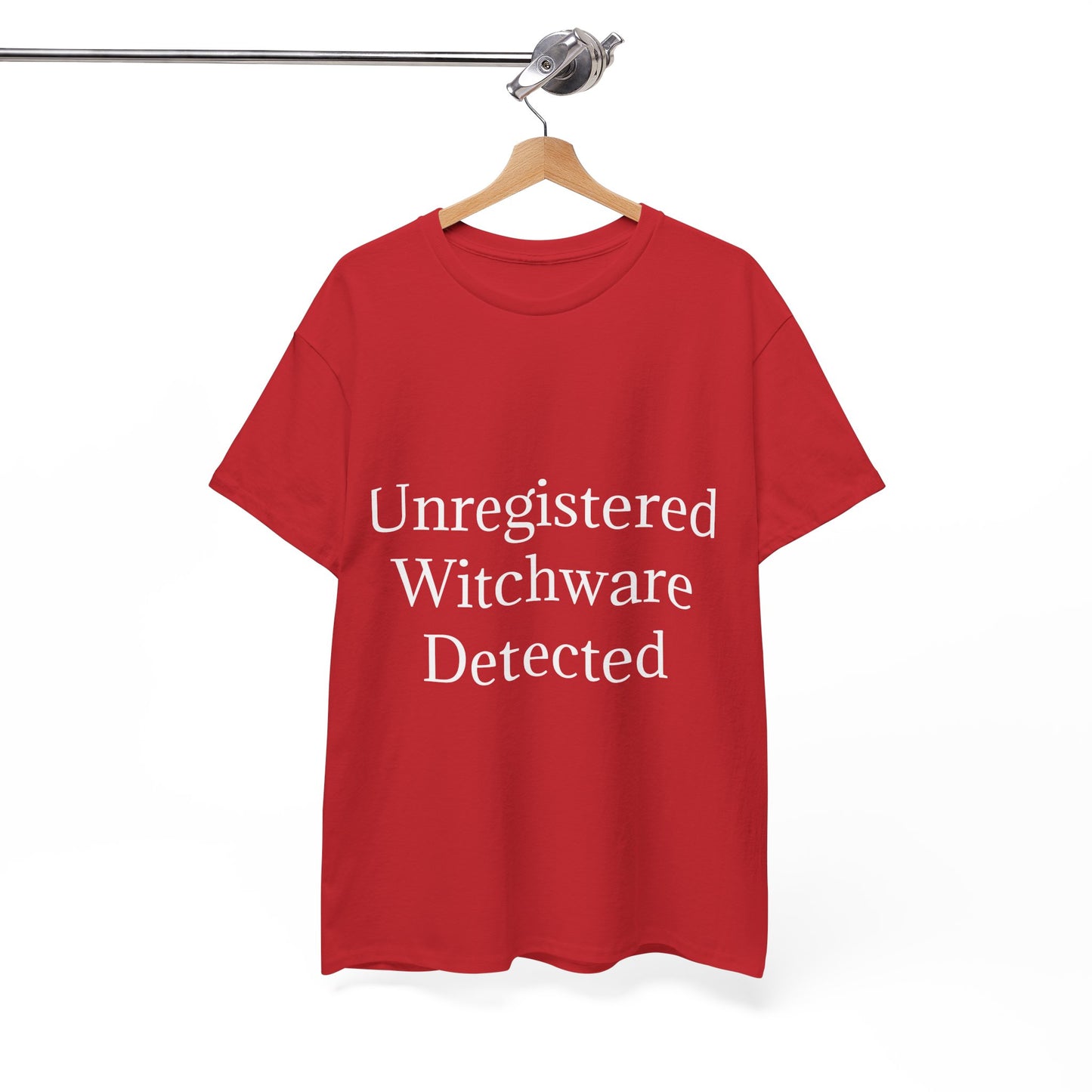 Unisex Heavy Cotton Tee - Unregistered Witchware Detected, Witchy Apparel, Halloween Tee