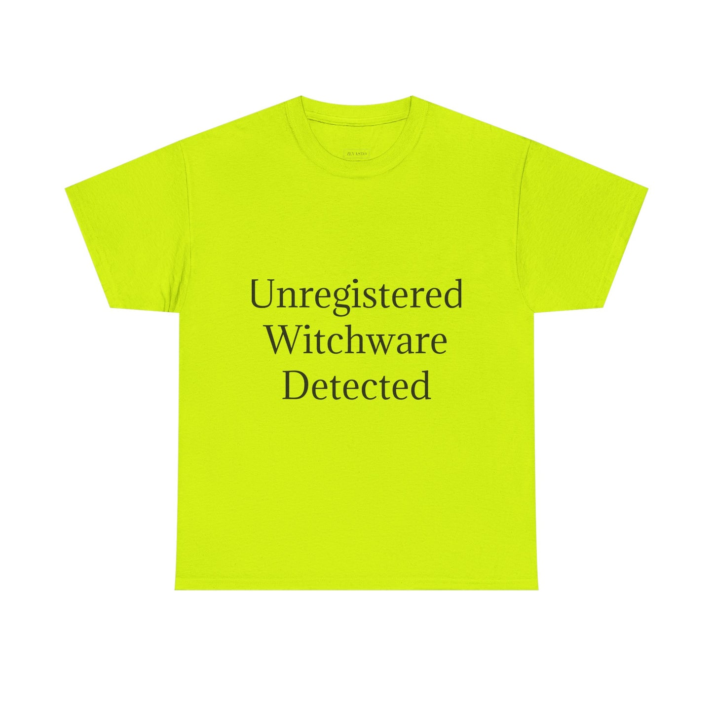 Unisex Heavy Cotton Tee - Unregistered Witchware Detected, Witchy Apparel, Halloween Tee