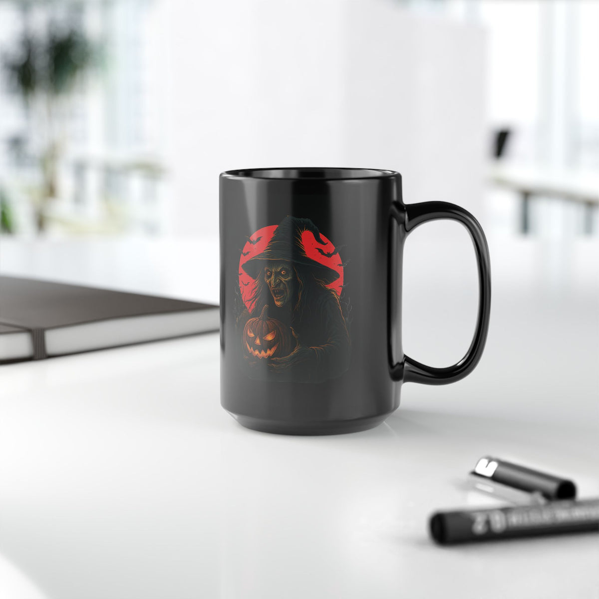 Halloween Witch Mug, Spooky Coffee Cup, Black Witch Mug 11oz/15oz, Witchcraft Gift, Fall Beverage Mug, Halloween Decor