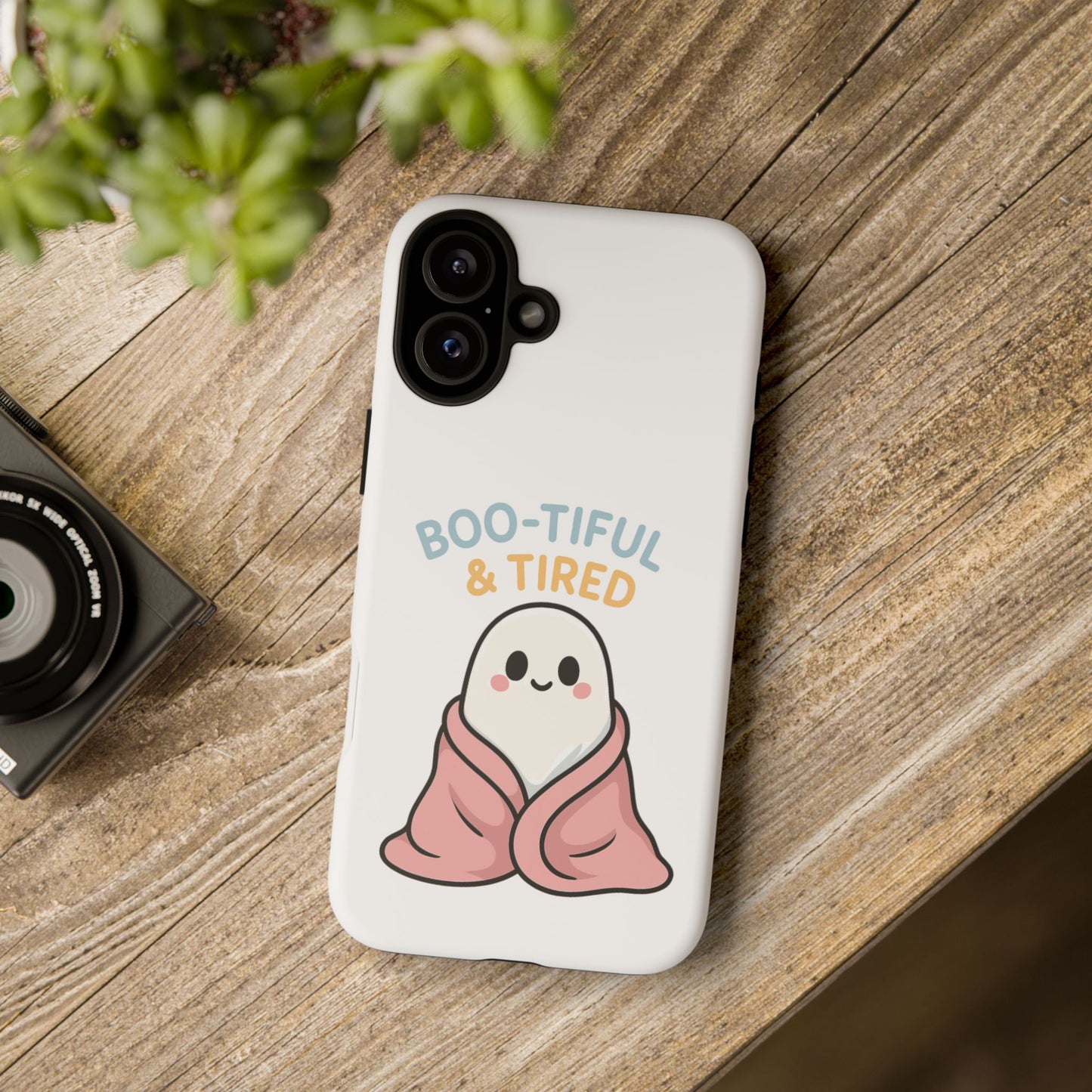 Boo-tiful & Tired Phone Case, Halloween-Themed Design