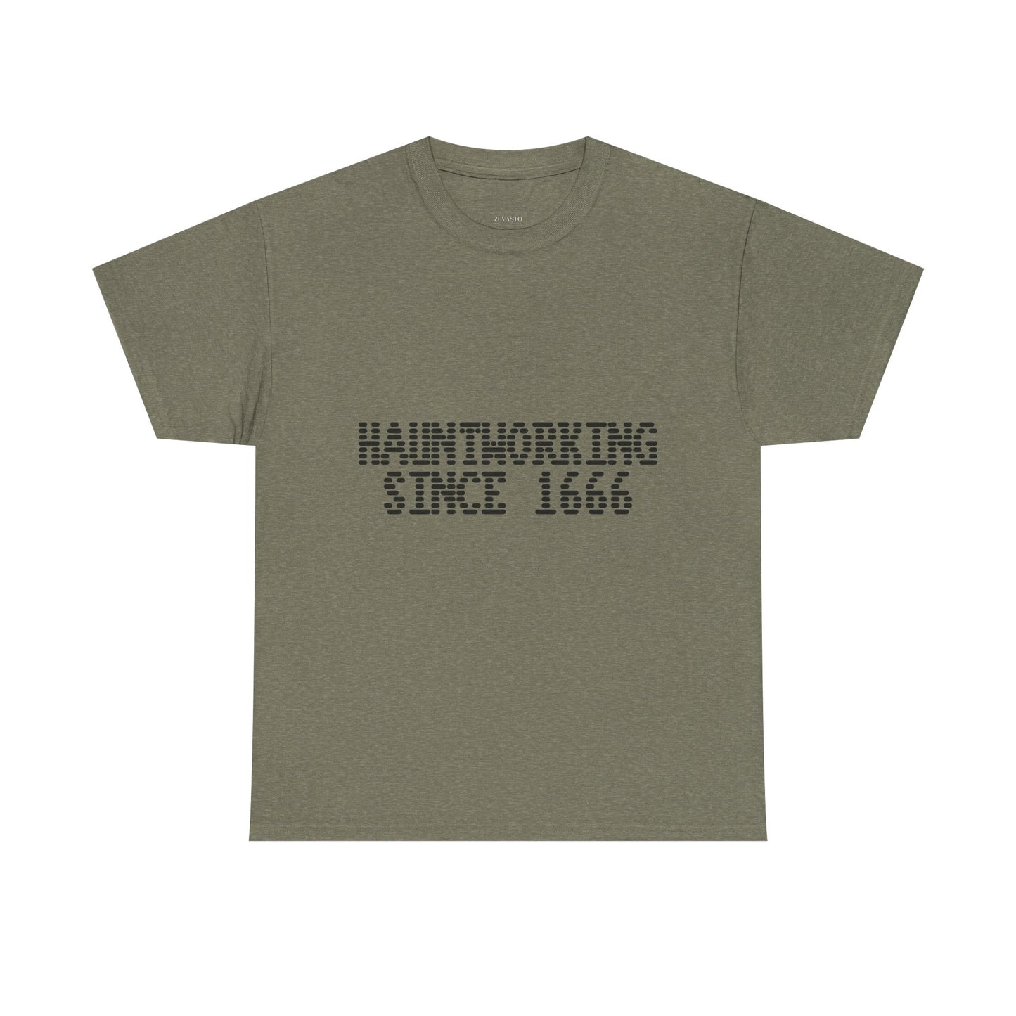Hauntworking Since 1666-Cotton Tee, Halloween-Themed Tshirt