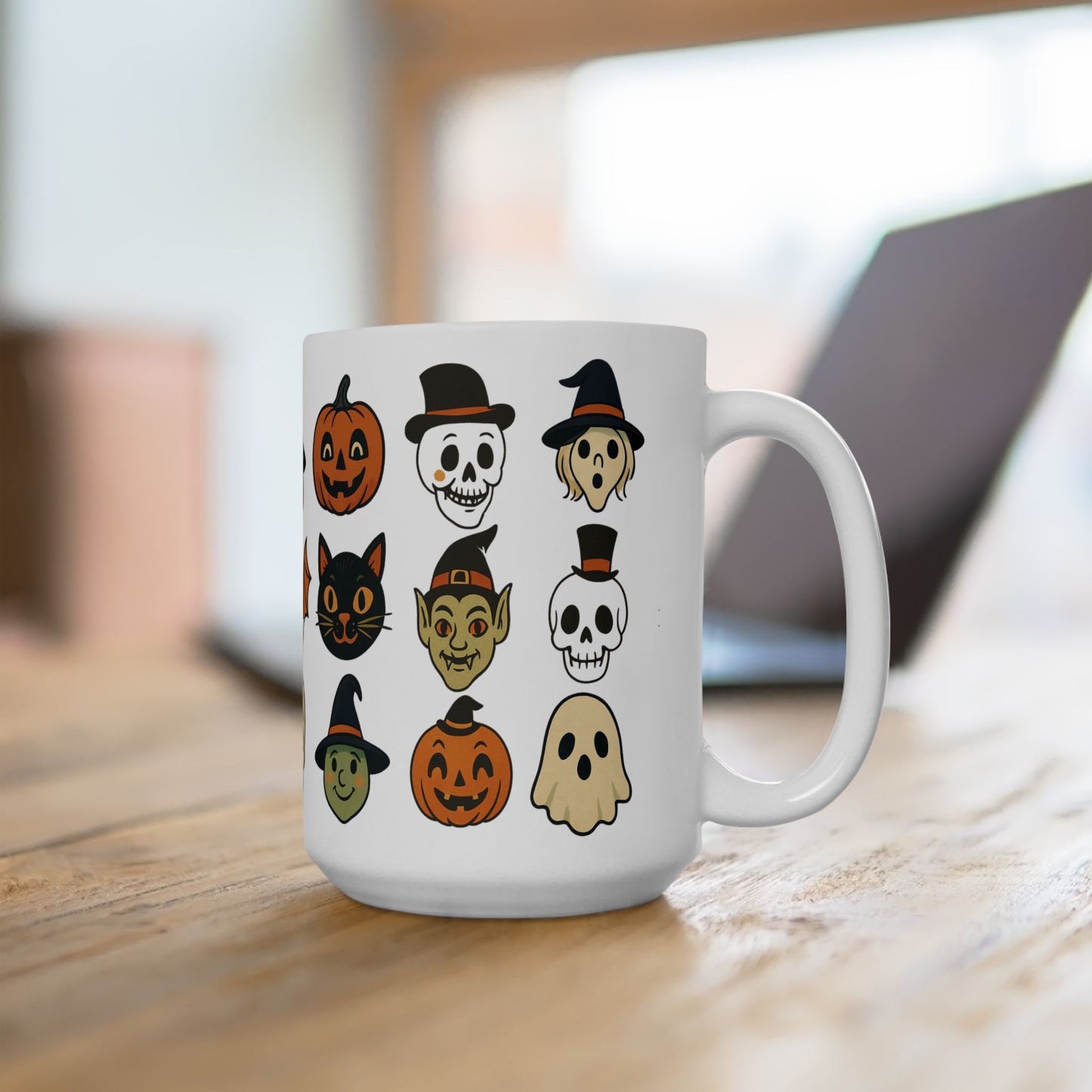 Halloween Themed Ceramic Mug, Spooky Coffee Cup