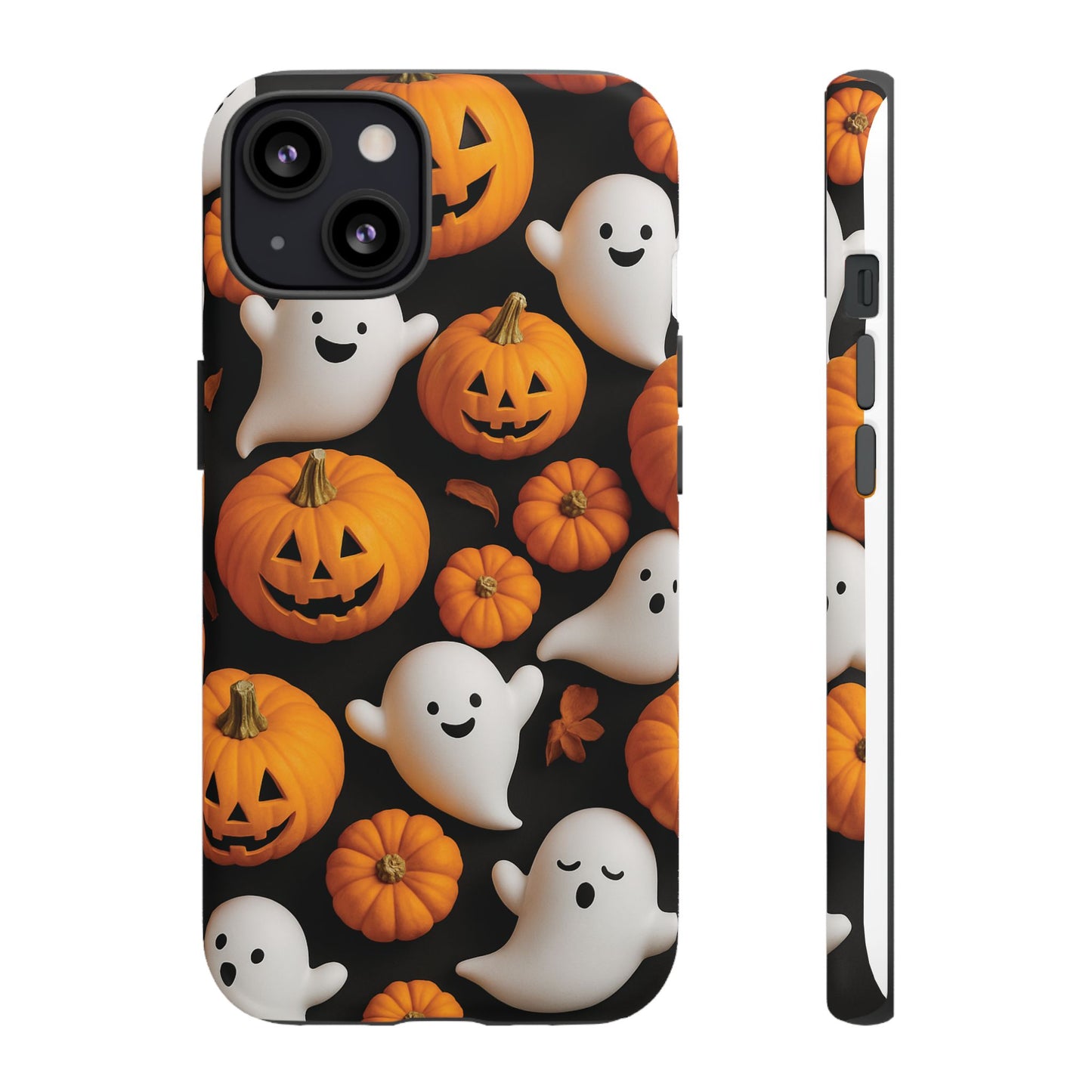 Halloween Phone Case, Spooky Ghosts and Pumpkins Design