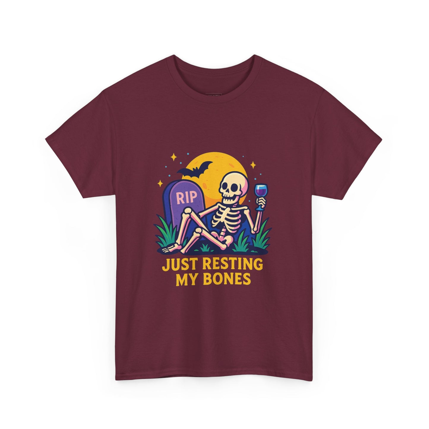 Skeleton Tee - Just Resting My Bones, Unisex Halloween Shirt