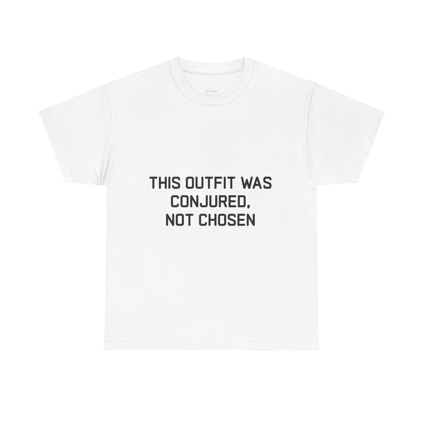 Unisex Heavy Cotton Tee - 'This Outfit Was Conjured, Not Chosen' - Funny Halloween T-shirt