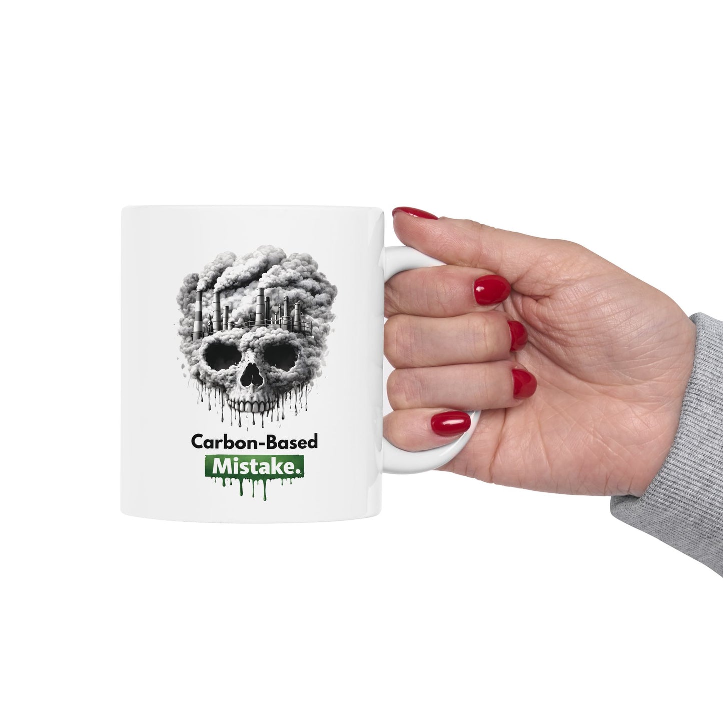 Carbon-Based Mistake Mug – Dark Humor Eco Coffee Cup | Earth Day Gift (11oz)
