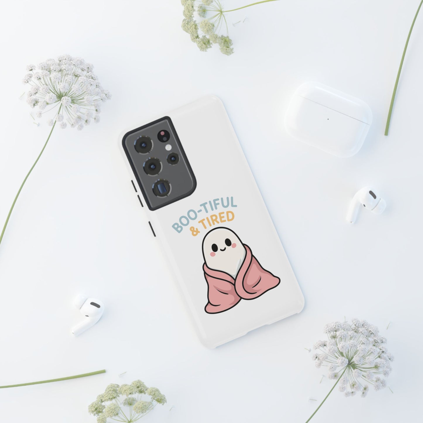 Boo-tiful & Tired Phone Case, Halloween-Themed Design