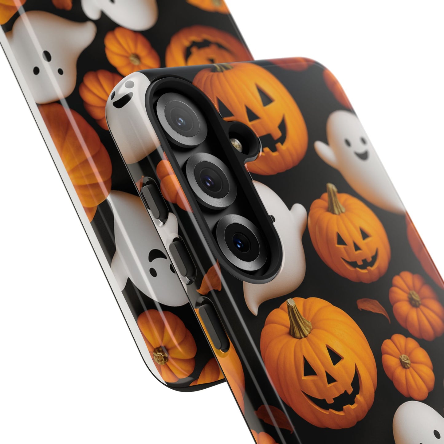 Halloween Phone Case, Spooky Ghosts and Pumpkins Design
