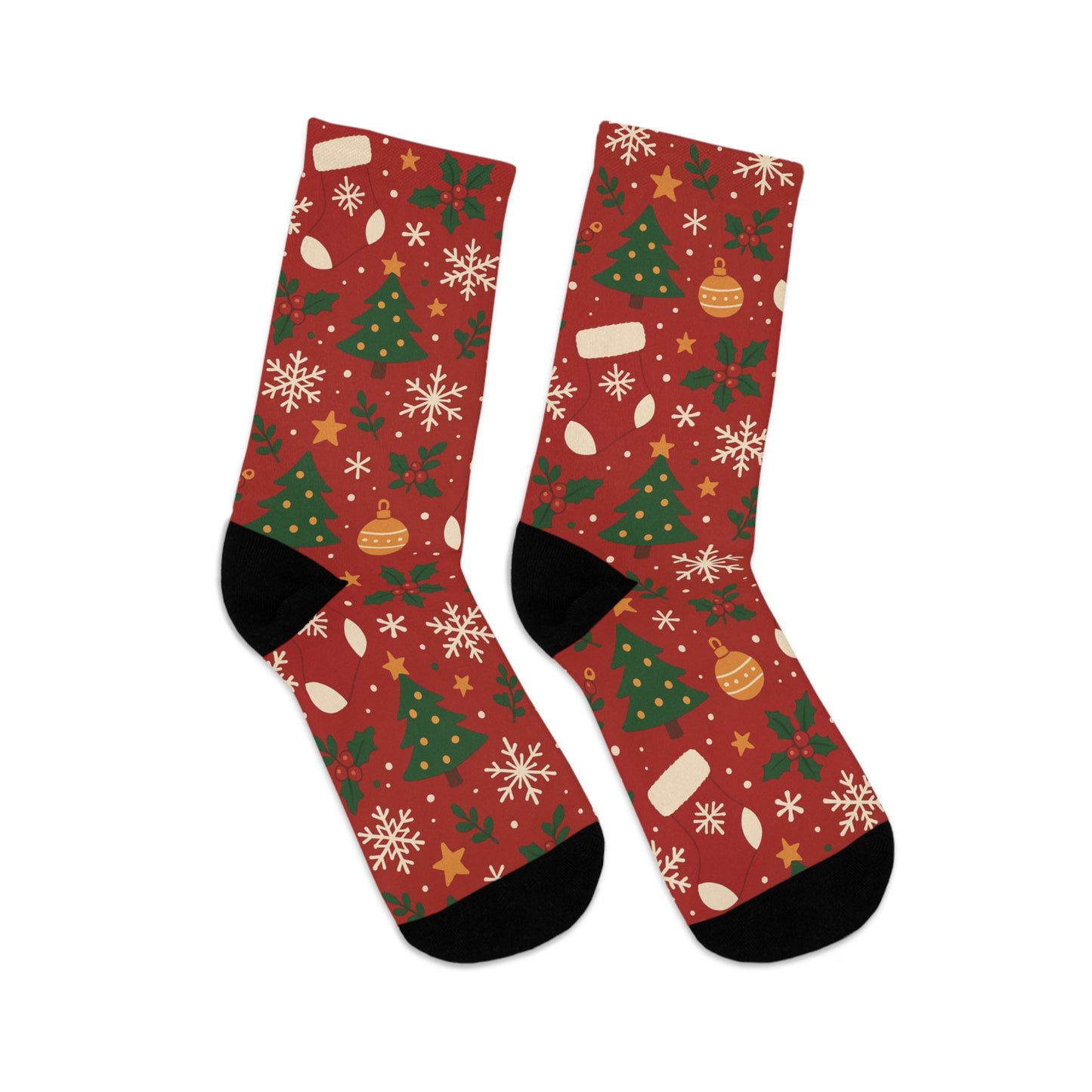 Festive Holiday Socks, Christmas Gift Socks, Eco-Friendly Stocking Stuffers, Winter Wear, Cozy Recycled Socks