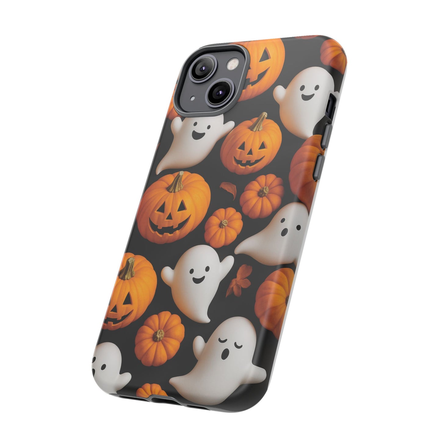 Halloween Phone Case, Spooky Ghosts and Pumpkins Design