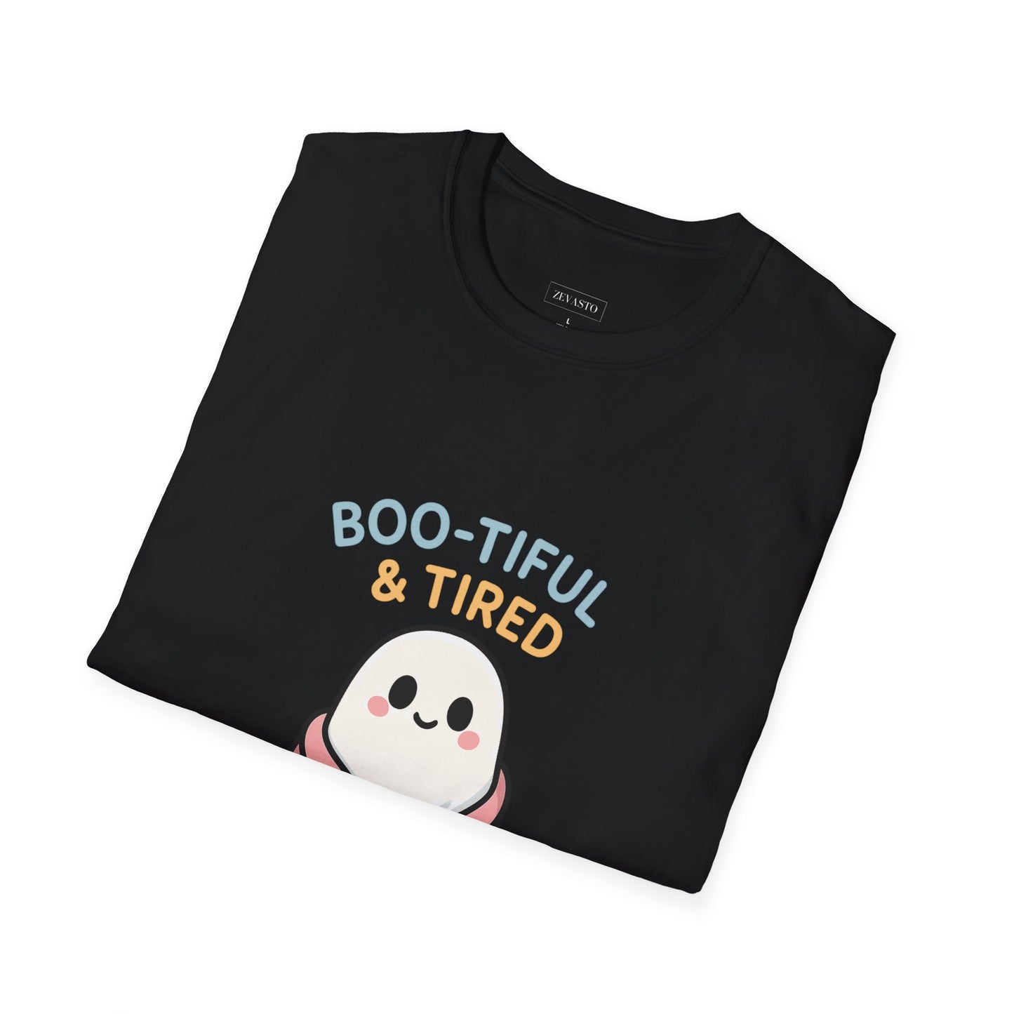 Boo-Tiful & Tired T-Shirt, Halloween-Themed Unisex T-Shirt