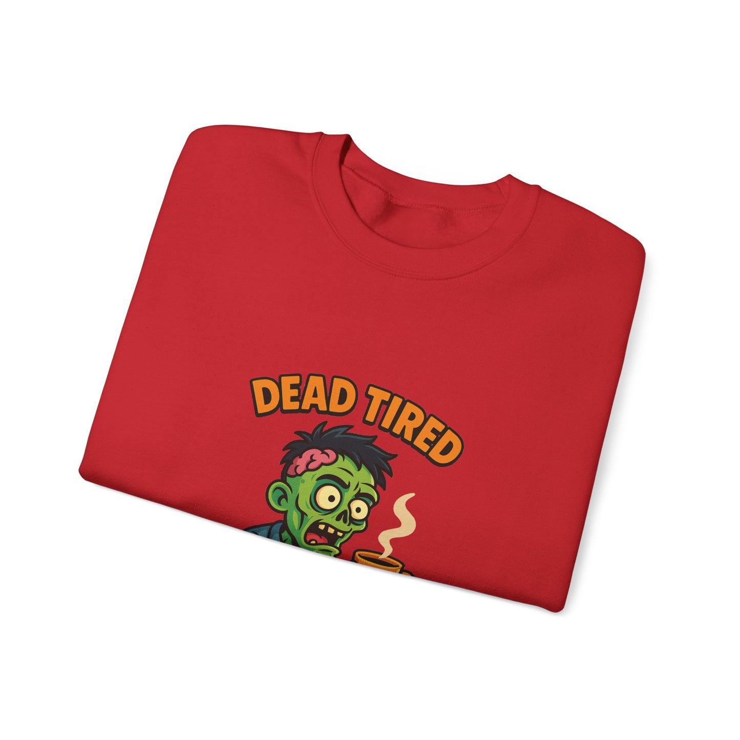 Dead Tired Zombie Sweatshirt, Funny Halloween Crewneck, Spooky Season Apparel