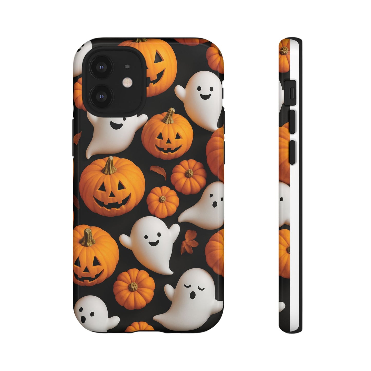 Halloween Phone Case, Spooky Ghosts and Pumpkins Design