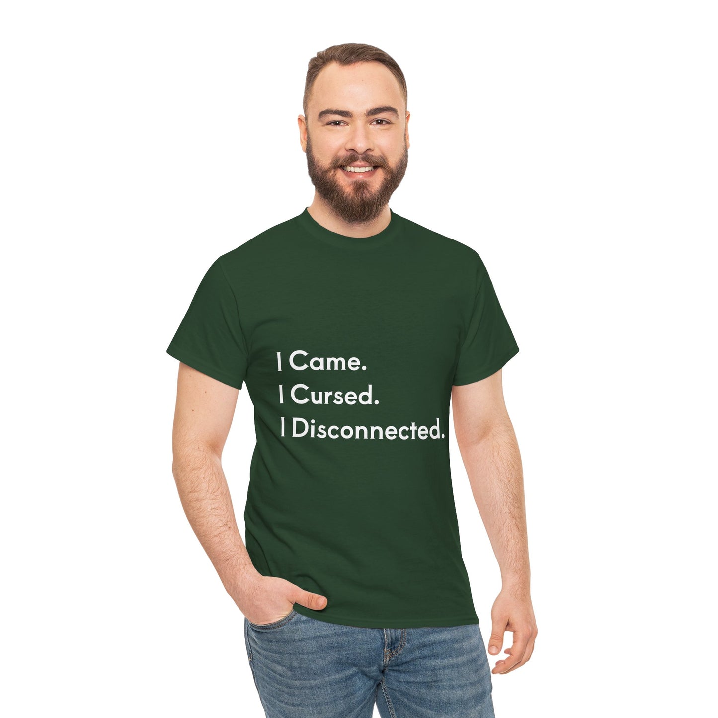 I Came I Cursed I Disconnected Unisex Heavy Cotton Tee, Funny Halloween T-Shirt