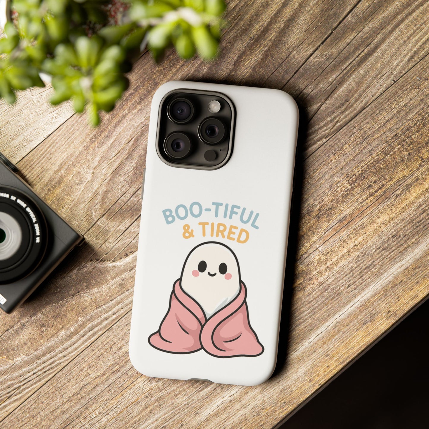 Boo-tiful & Tired Phone Case, Halloween-Themed Design