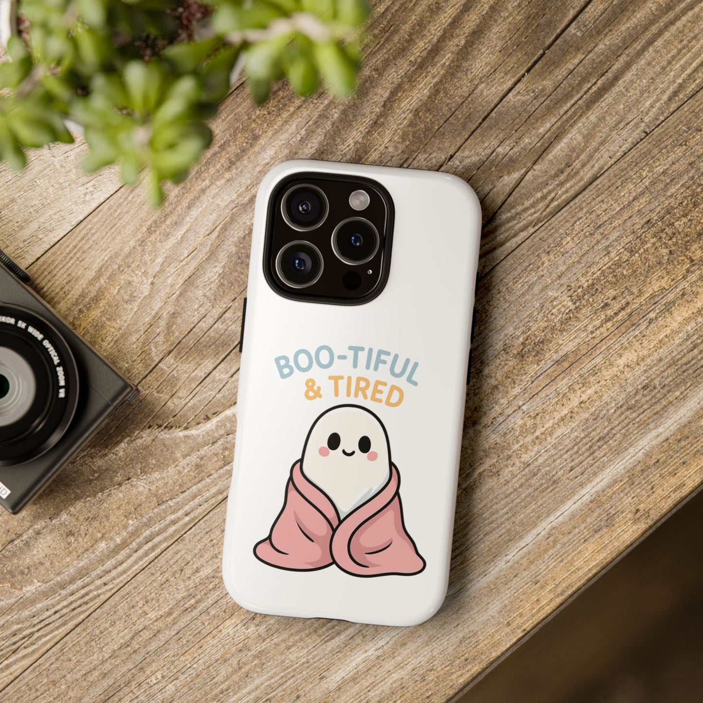 Boo-tiful & Tired Phone Case, Halloween-Themed Design