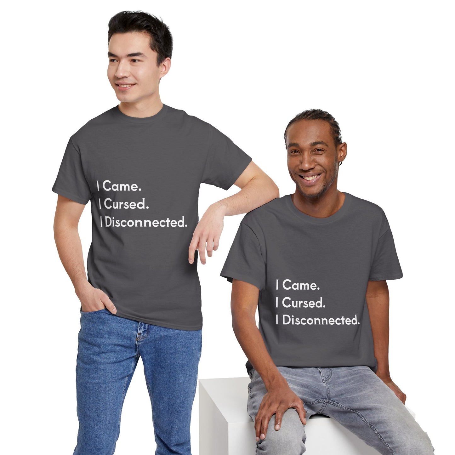 I Came I Cursed I Disconnected Unisex Heavy Cotton Tee, Funny Halloween T-Shirt