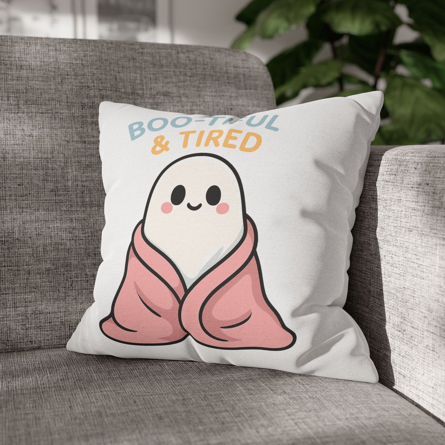 Boo-tiful & Tired Ghost Pillowcase, Halloween Home Decor