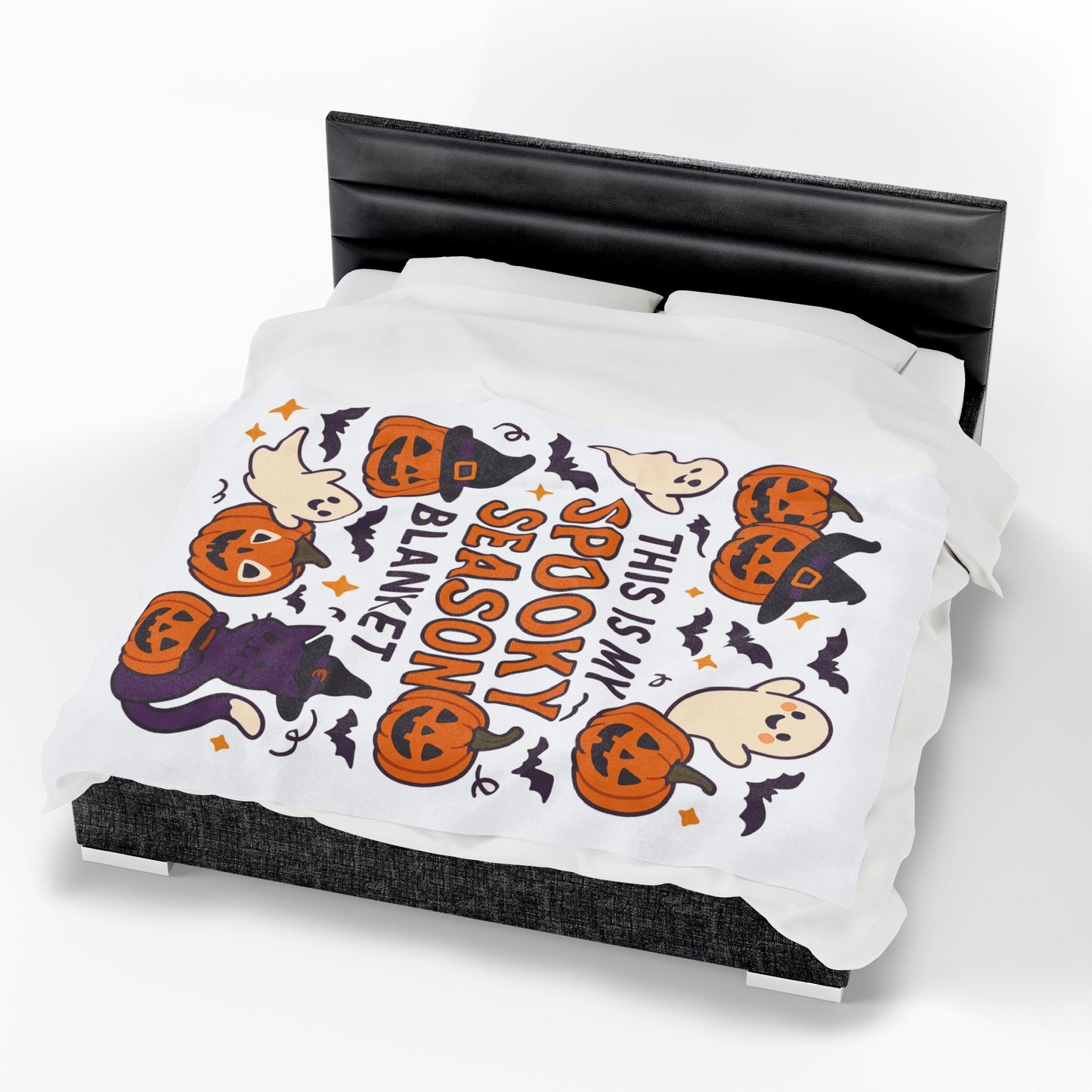 Halloween Themed Velveteen Plush Blanket, Cozy-Spooky Blanket