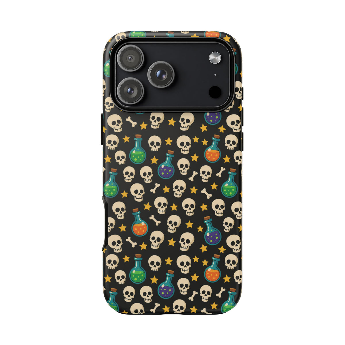 Skull & Potion Phone Case, Trendy Cell Phone Cover, Halloween Gift, Gothic Phone Accessory, Spooky Style Case, Tough Cases