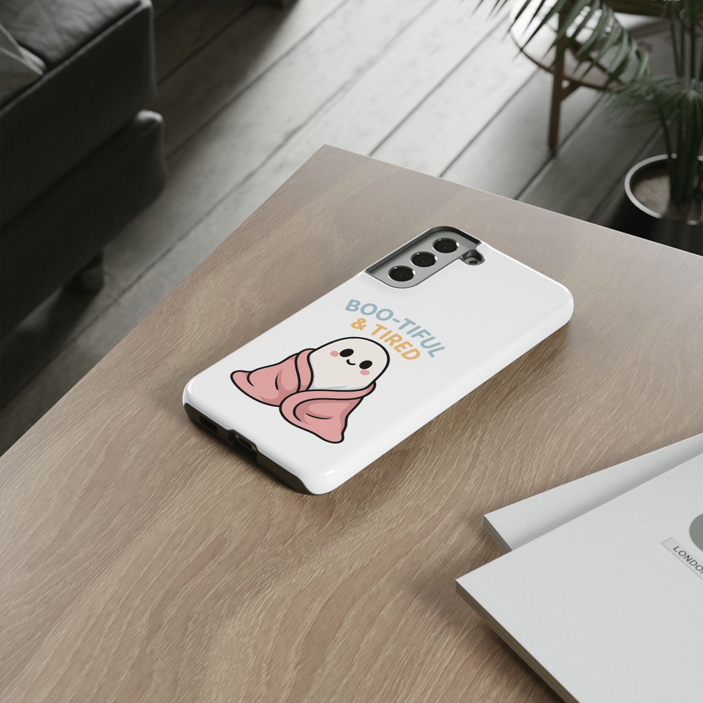 Boo-tiful & Tired Phone Case, Halloween-Themed Design