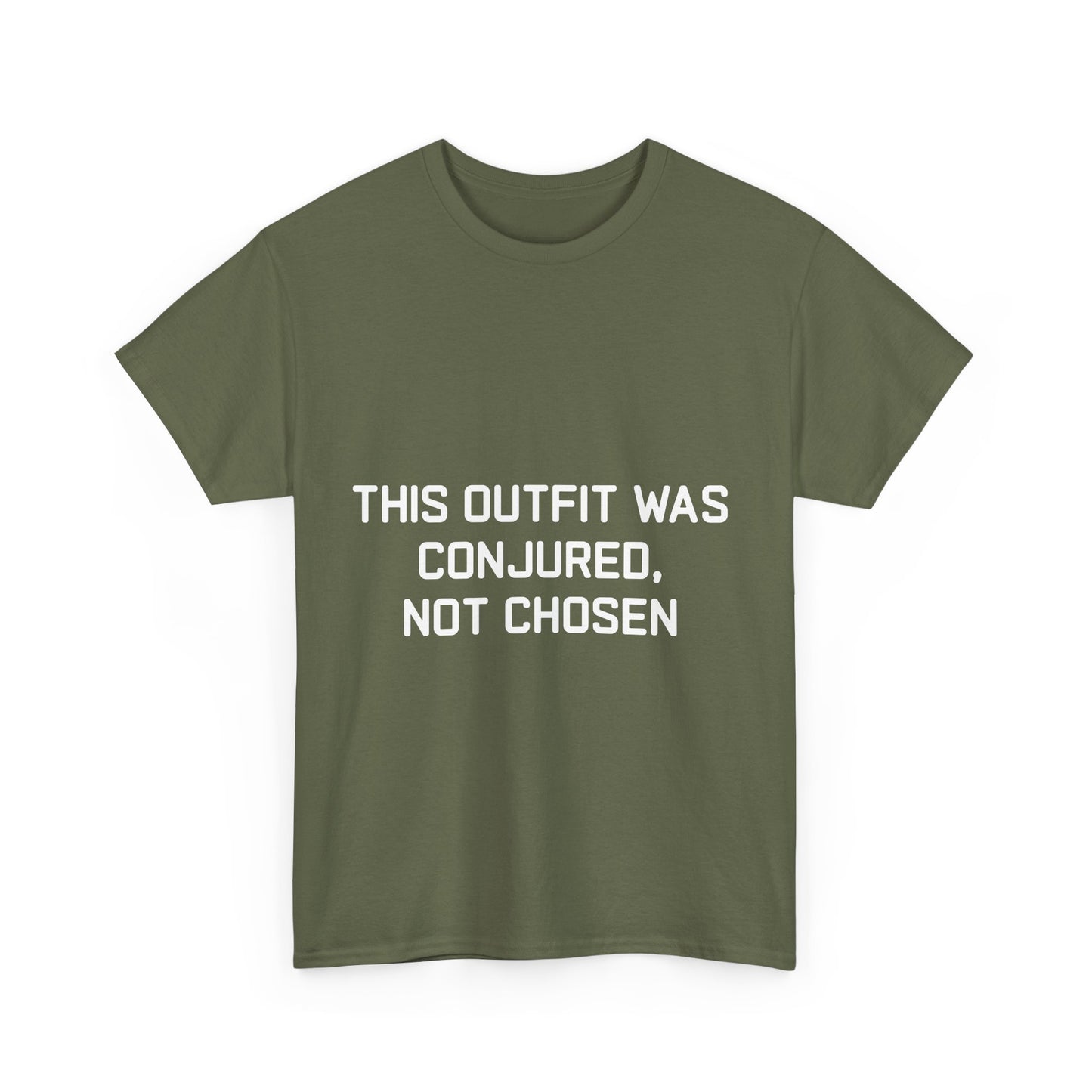 Unisex Heavy Cotton Tee - 'This Outfit Was Conjured, Not Chosen' - Funny Halloween T-shirt