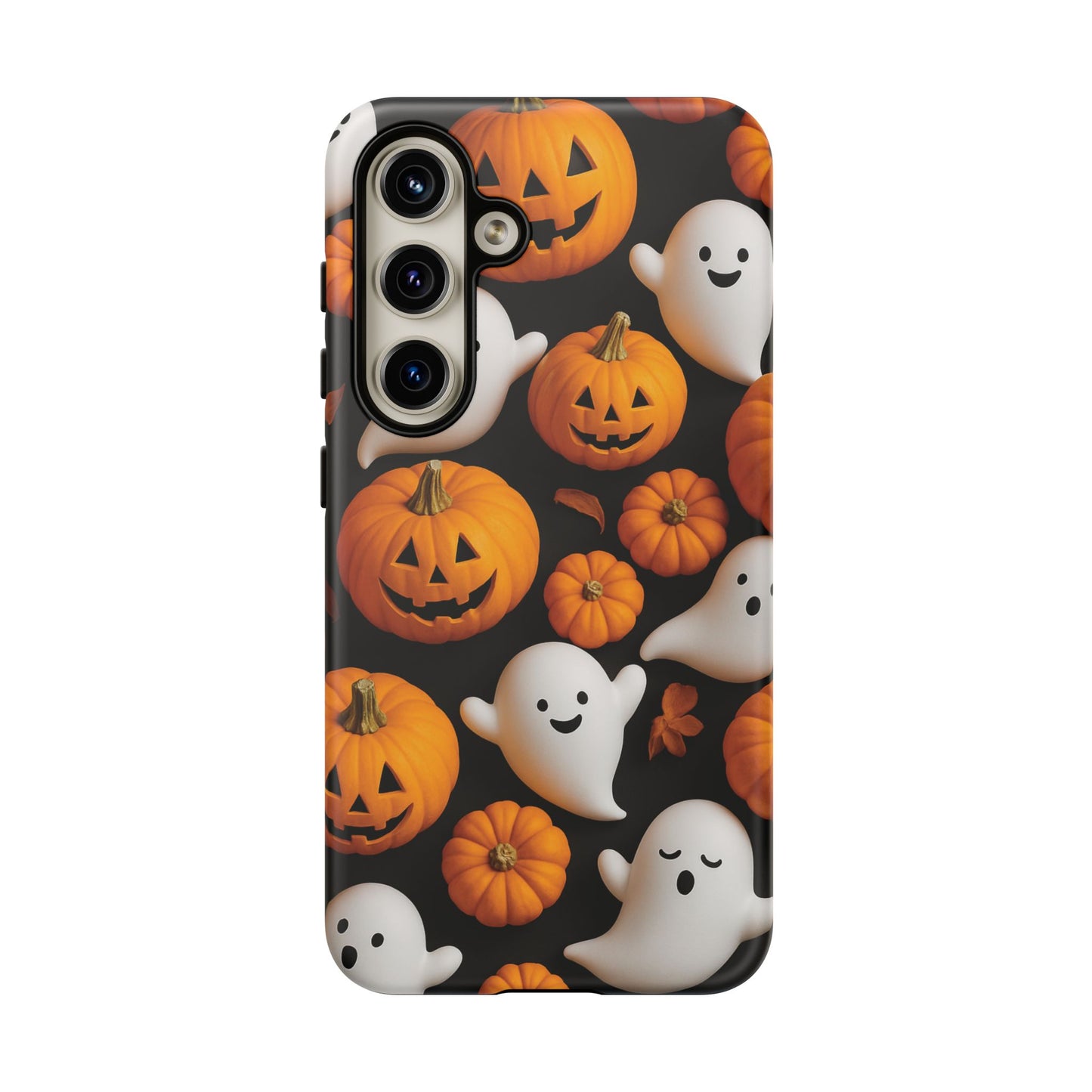Halloween Phone Case, Spooky Ghosts and Pumpkins Design