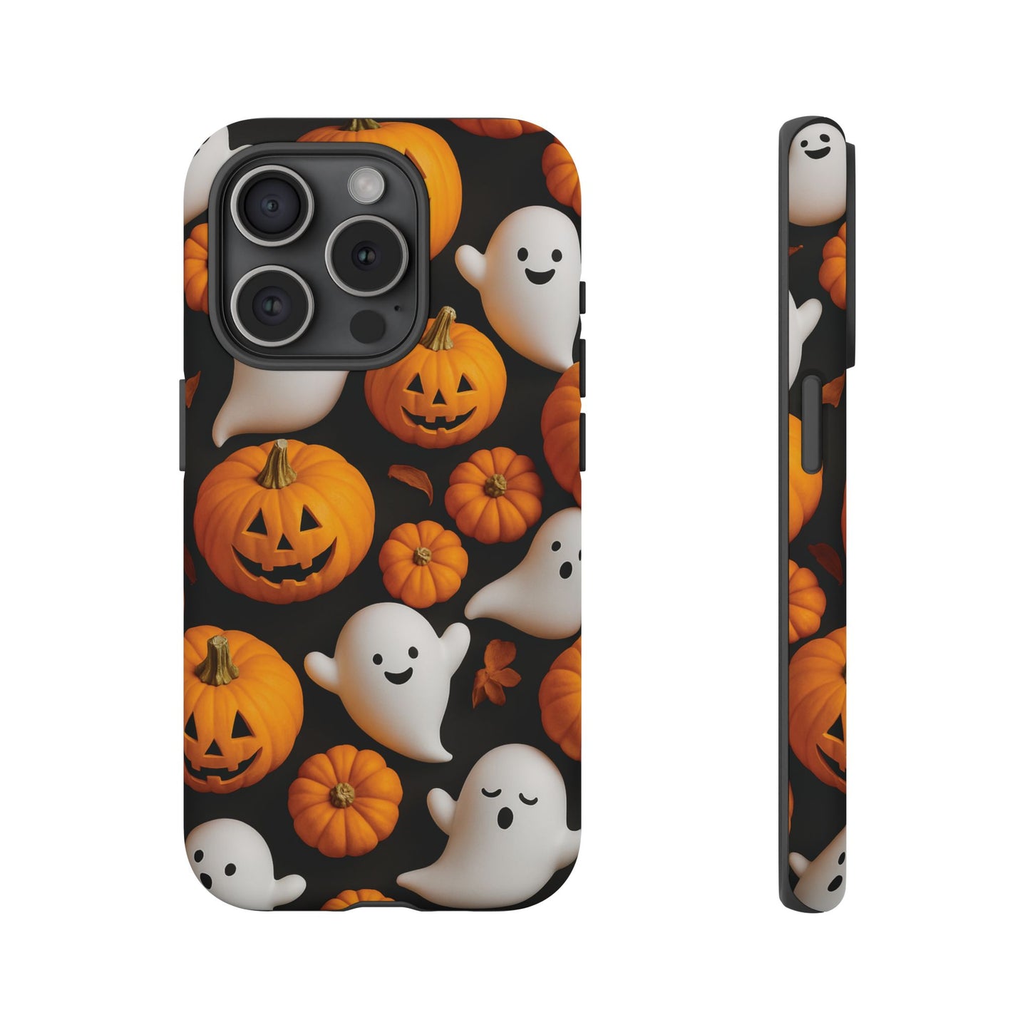 Halloween Phone Case, Spooky Ghosts and Pumpkins Design