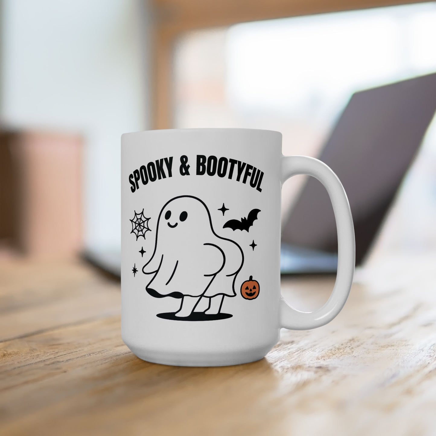 Spooky Ghost Ceramic Mug, Halloween Coffee Cup, Cute Ghost Decor, Fall Drinkware, Gift for Halloween Lovers