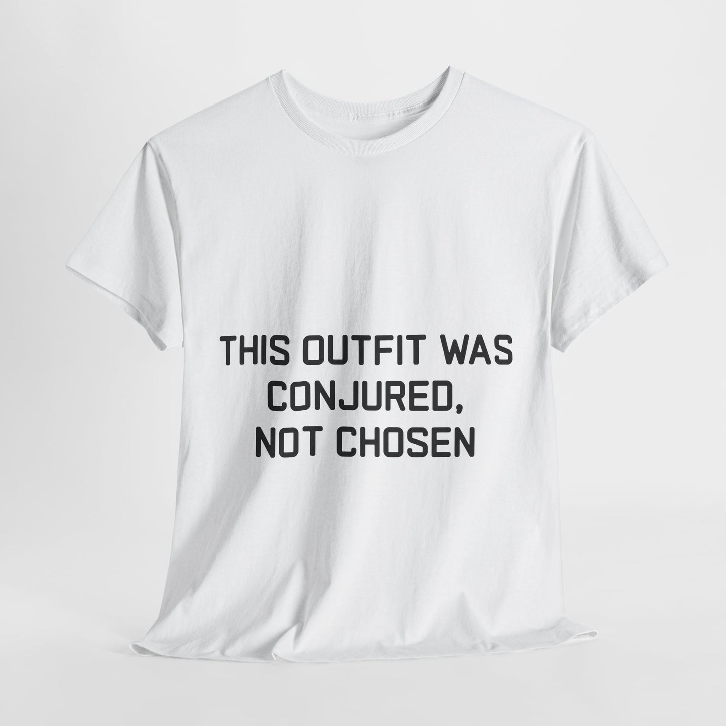 Unisex Heavy Cotton Tee - 'This Outfit Was Conjured, Not Chosen' - Funny Halloween T-shirt