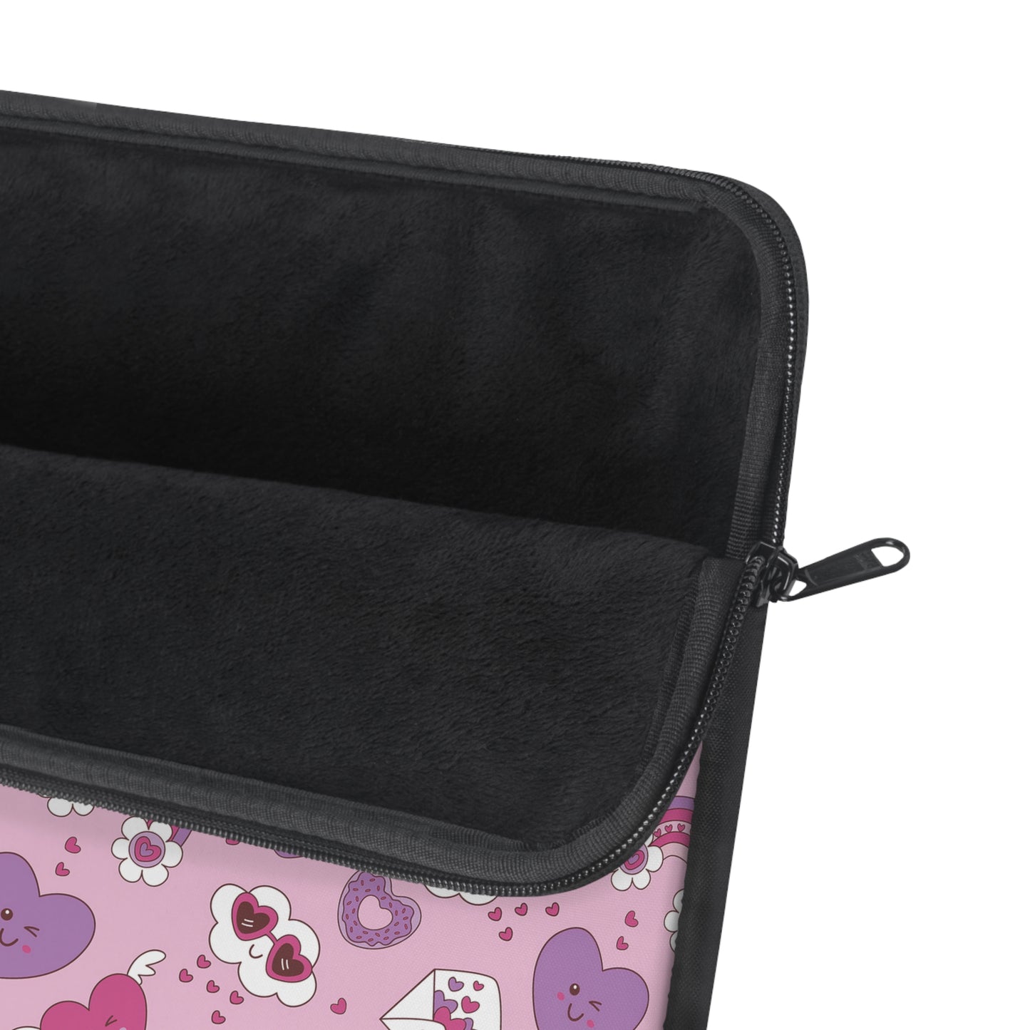 Pink Valentine Laptop Sleeve — Cute Hearts, Rainbows & Love Letter Pattern
