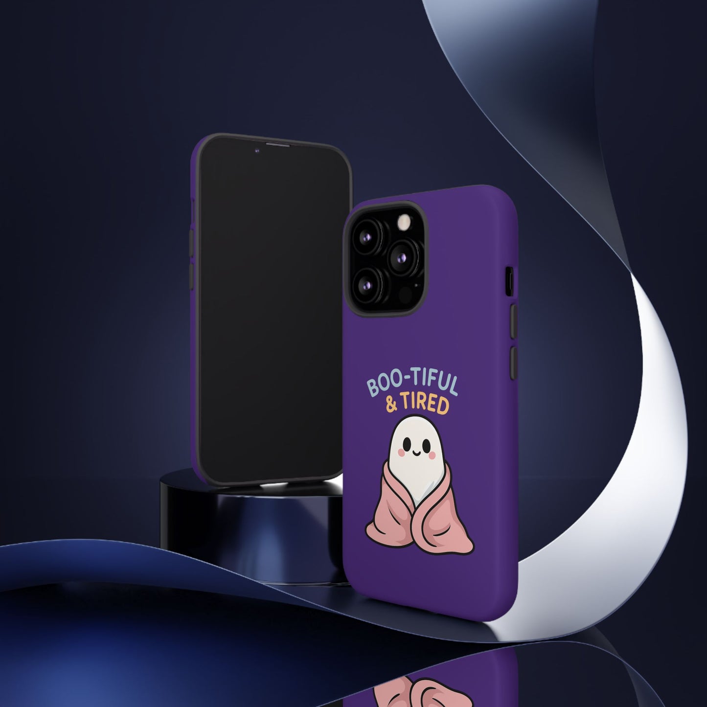 Boo-Tiful & Tired Phone Case, Halloween-Themed Design