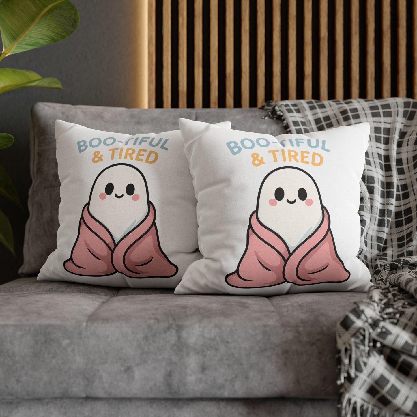 Boo-tiful & Tired Ghost Pillowcase, Halloween Home Decor