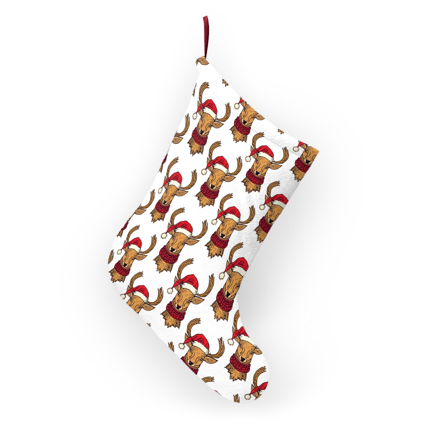 Festive Holiday Stockings with Cheerful Reindeer Design, Christmas Decor, Holiday Traditions