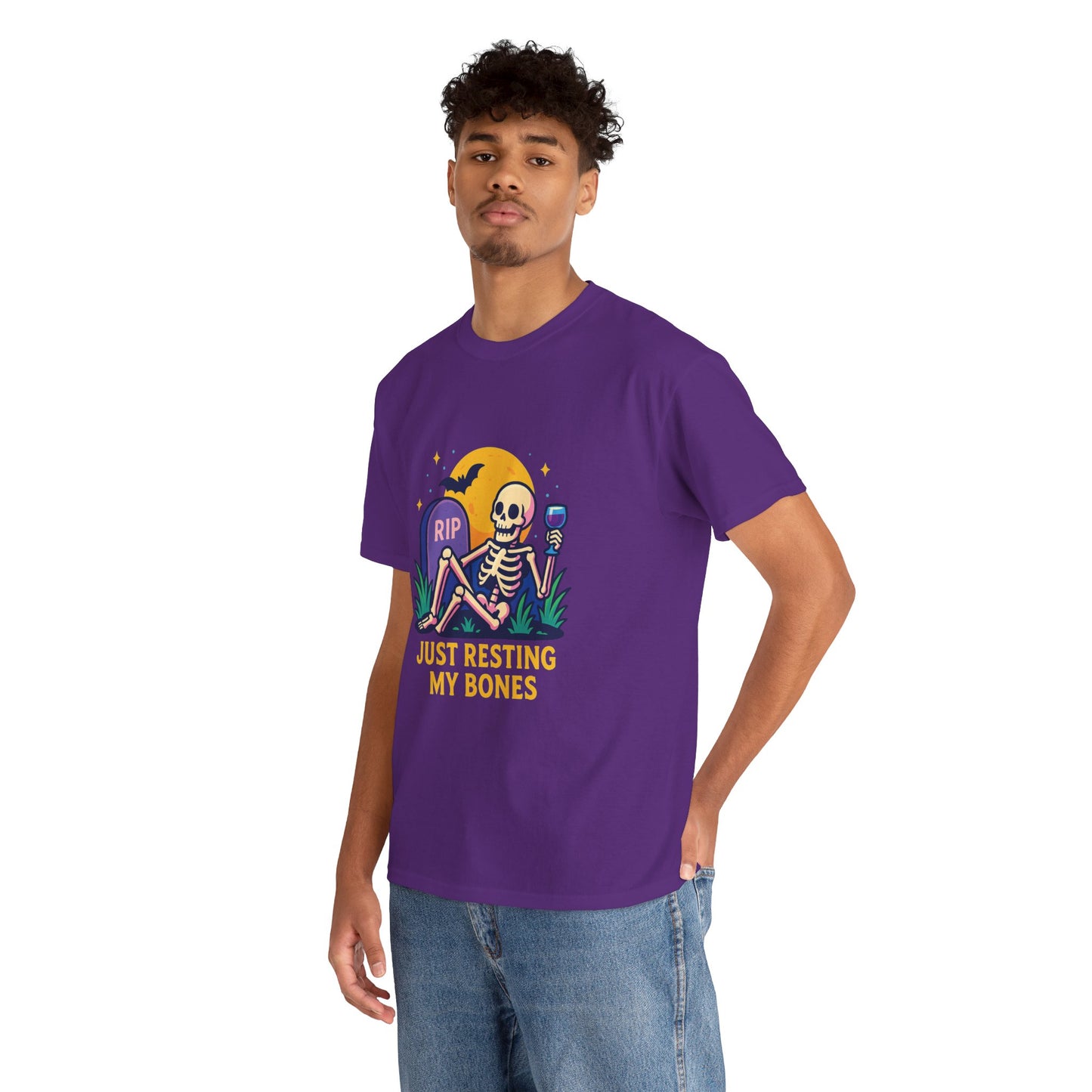 Skeleton Tee - Just Resting My Bones, Unisex Halloween Shirt