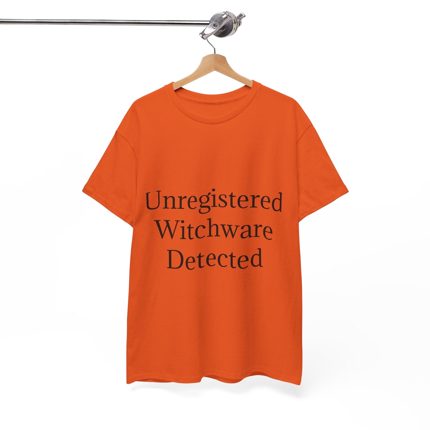 Unisex Heavy Cotton Tee - Unregistered Witchware Detected, Witchy Apparel, Halloween Tee