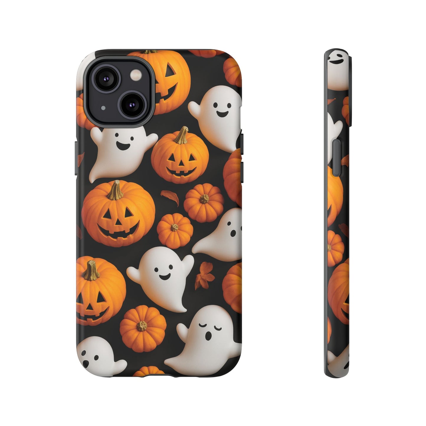 Halloween Phone Case, Spooky Ghosts and Pumpkins Design