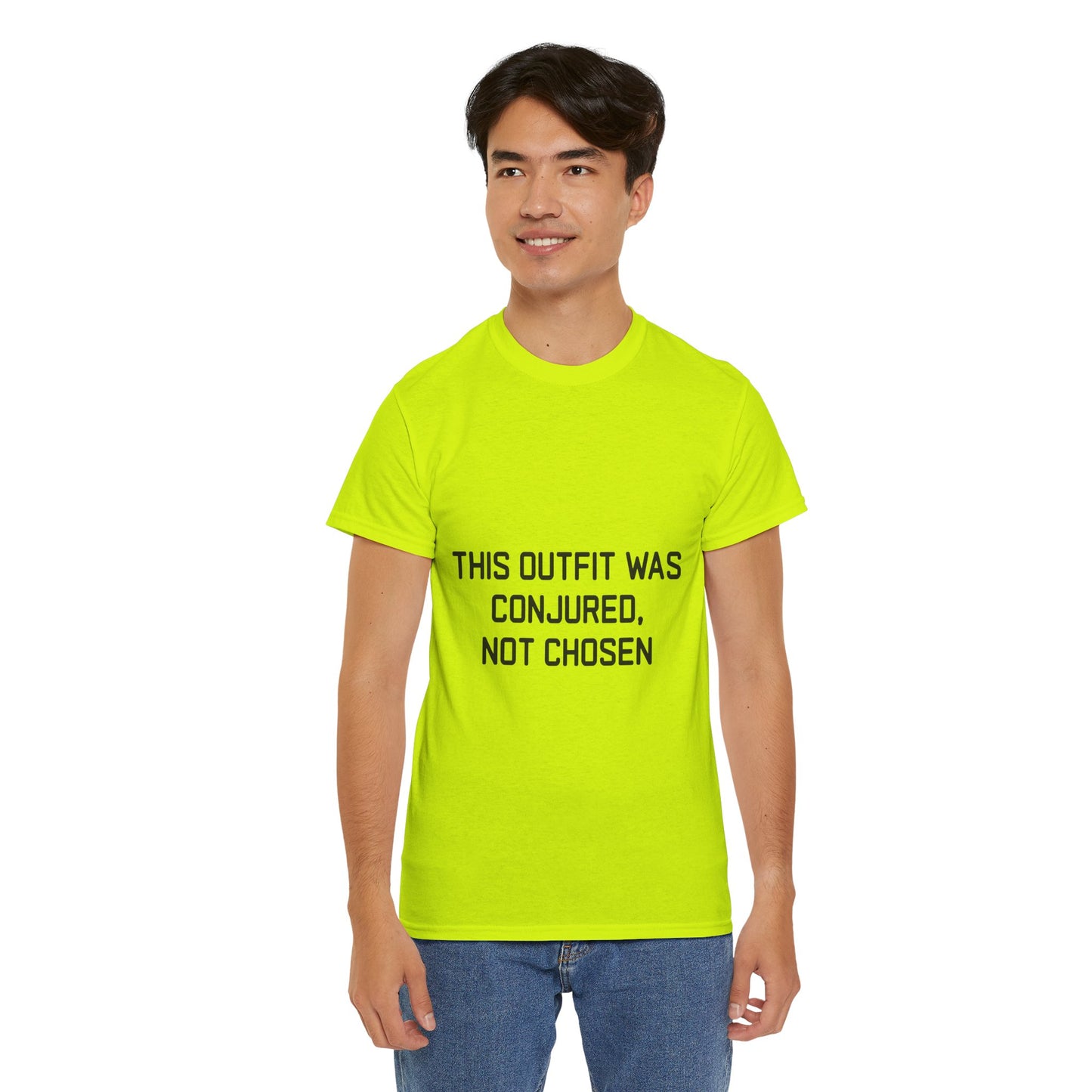 Unisex Heavy Cotton Tee - 'This Outfit Was Conjured, Not Chosen' - Funny Halloween T-shirt