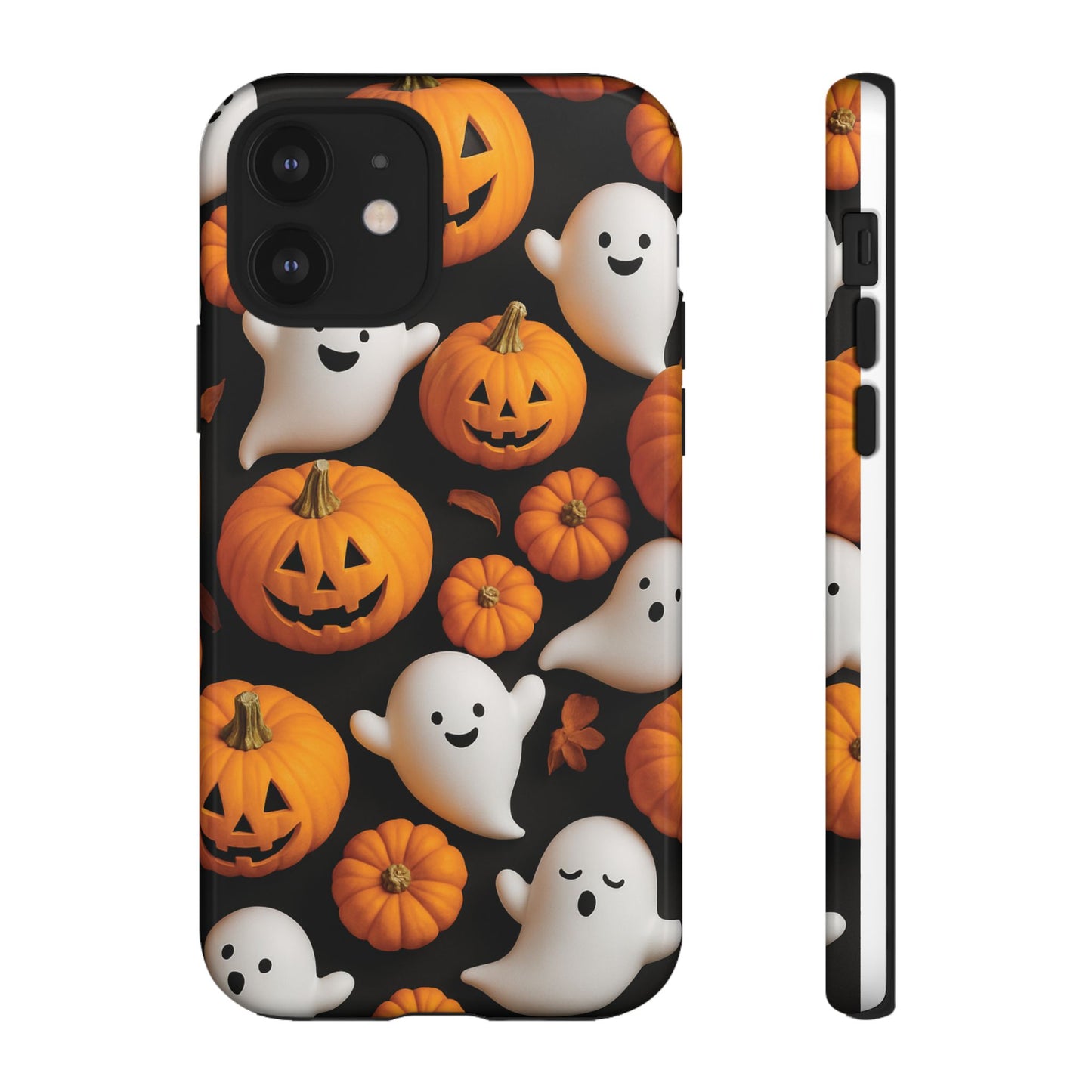 Halloween Phone Case, Spooky Ghosts and Pumpkins Design