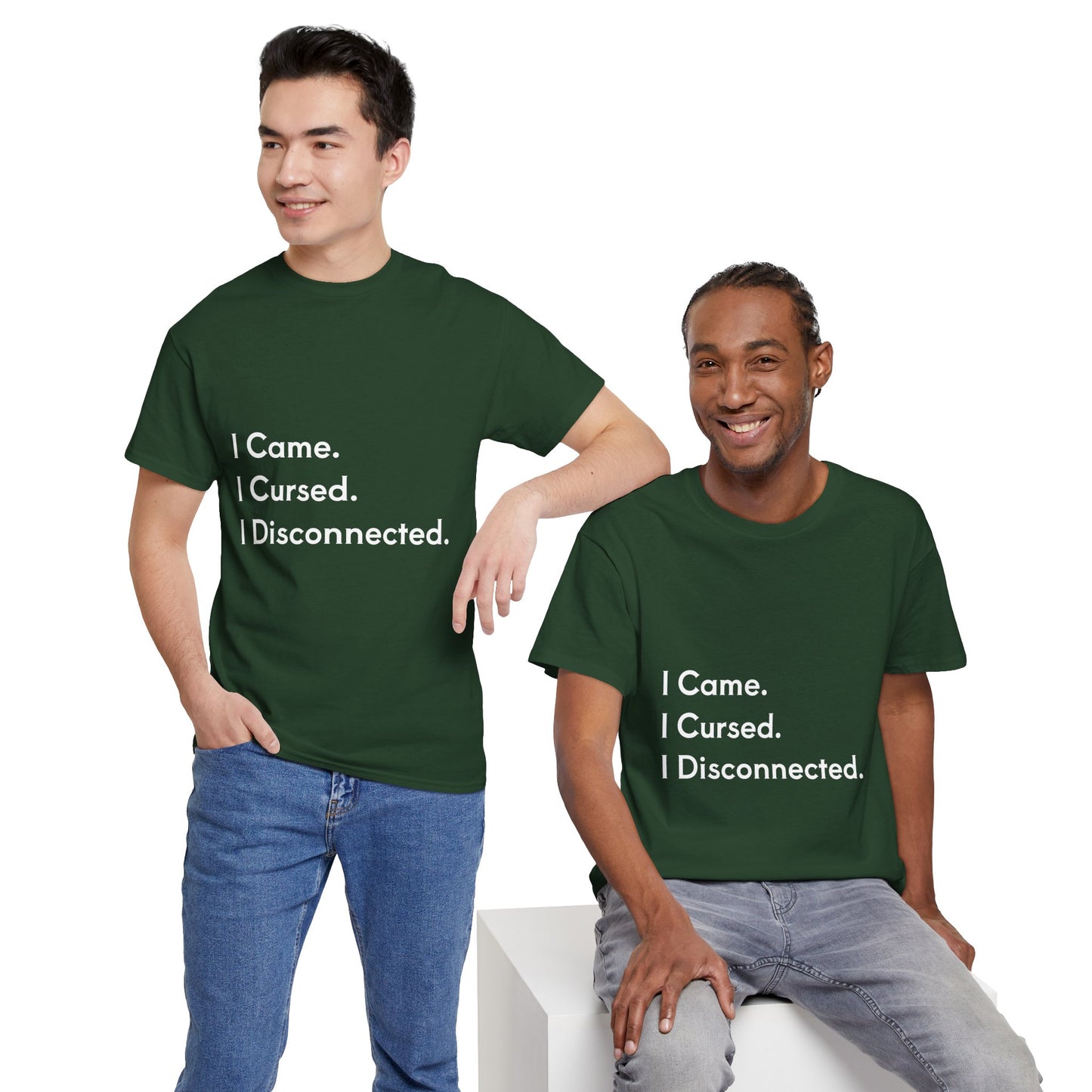 I Came I Cursed I Disconnected Unisex Heavy Cotton Tee, Funny Halloween T-Shirt