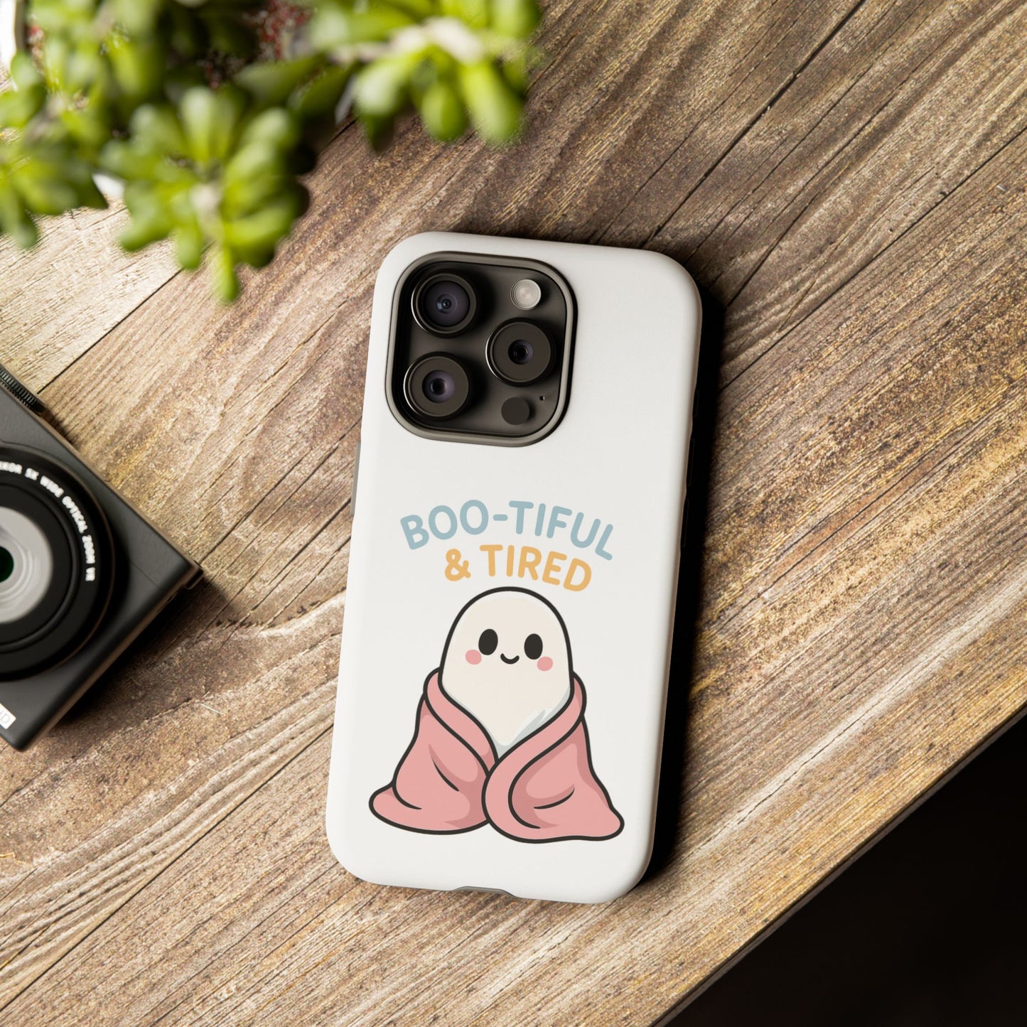 Boo-tiful & Tired Phone Case, Halloween-Themed Design